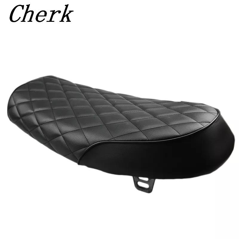 new-black-motorcycle-retro-seat-vintage-flat-brat-seat-cafe-racer