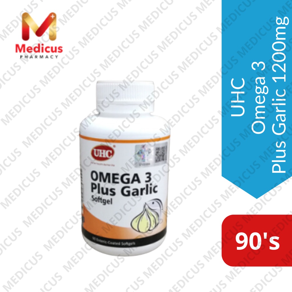 [CLEARANCE STOCK!!] UHC Omega 3 Plus Garlic Softgel 90's (Exp 04/2024