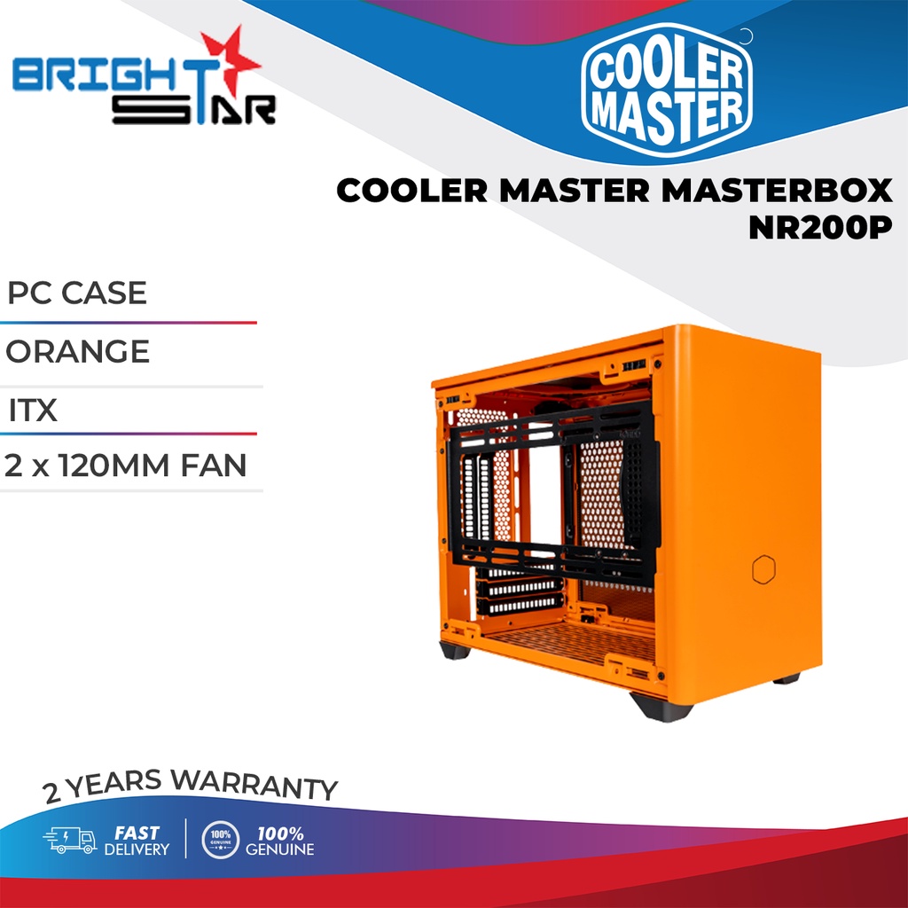 PC CASE / COOLER MASTER MASTERBOX NR200 / ORANGE / ITX CASING / 2Y