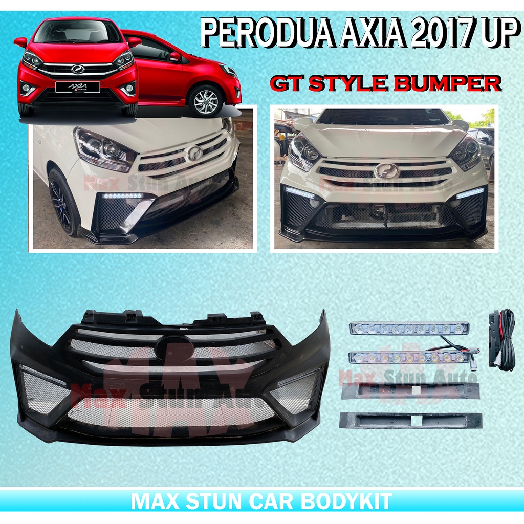 PERODUA AXIA 20172021 GT STYLE FRONT BUMPER WITH DAYLIGHT LED (GT