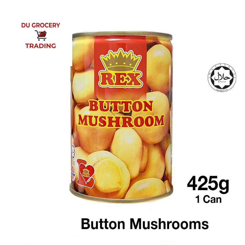 Rex Button Mushroom Cendawan Butang Tin 425g Shopee Malaysia