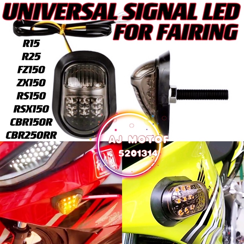 1SET UNIVERSAL FAIRING SIGNAL LIGHT LED KAWASAKI YAMAHA HONDA RSX150 ...