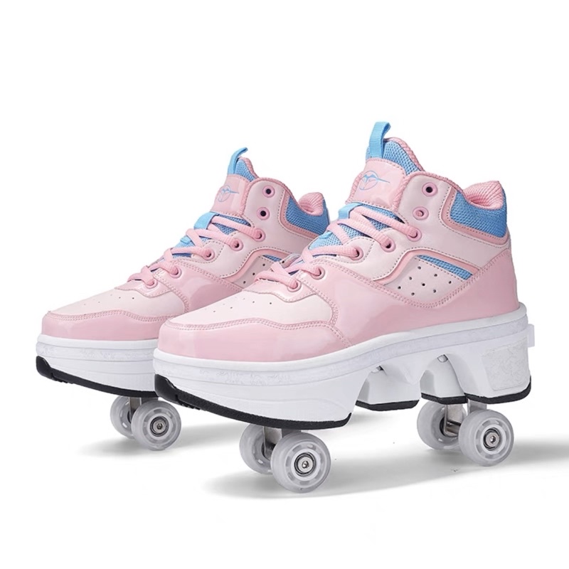 Roller PINK Shoes Anglut convertible shoes heelys four-wheel adult