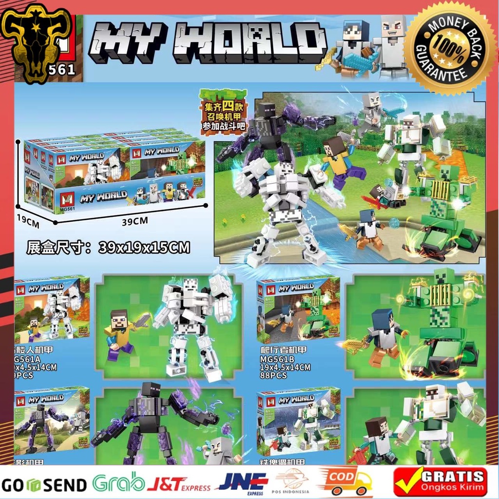 My world Minecraft robot Golem And Minecraft figure Steve Alex Stacking ...