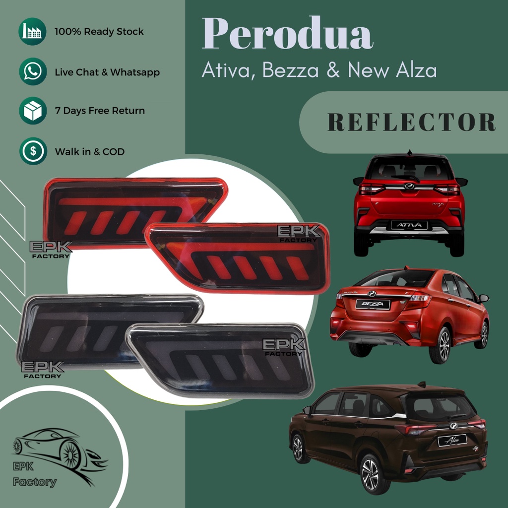 Perodua Ativa Bezza Alza Mustang Reflector Rear Bumper Reflector 2020 ...