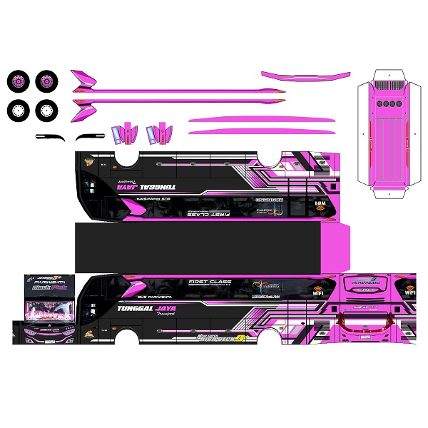 Diy Miniature Bus Tunggal Jaya Black Pink Papercraft | Shopee Malaysia