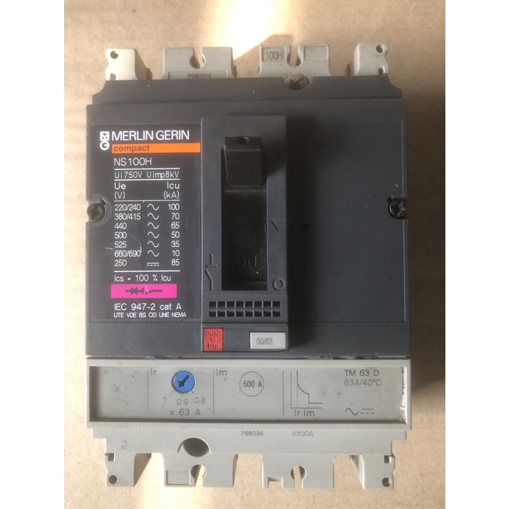Sell Main Breaker Merlin Gerin Model NS100H 63A Amp Used. | Shopee Malaysia