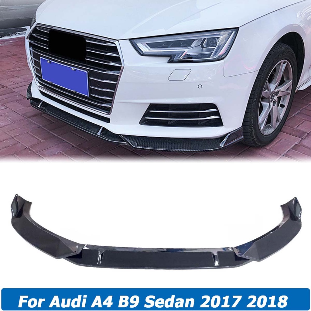 3PCS For Audi A4 B9 Sedan 2017 2018 Front Bumper Lip Spoiler Side