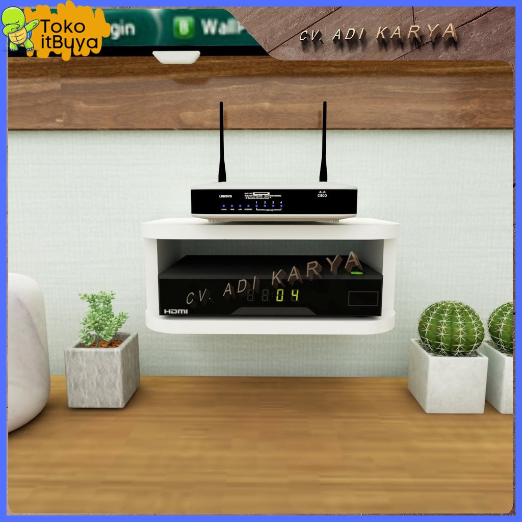 Hanging Rack TV Modem Wifi Desk Shelf Computer Monitor 30x18 | Shopee ...