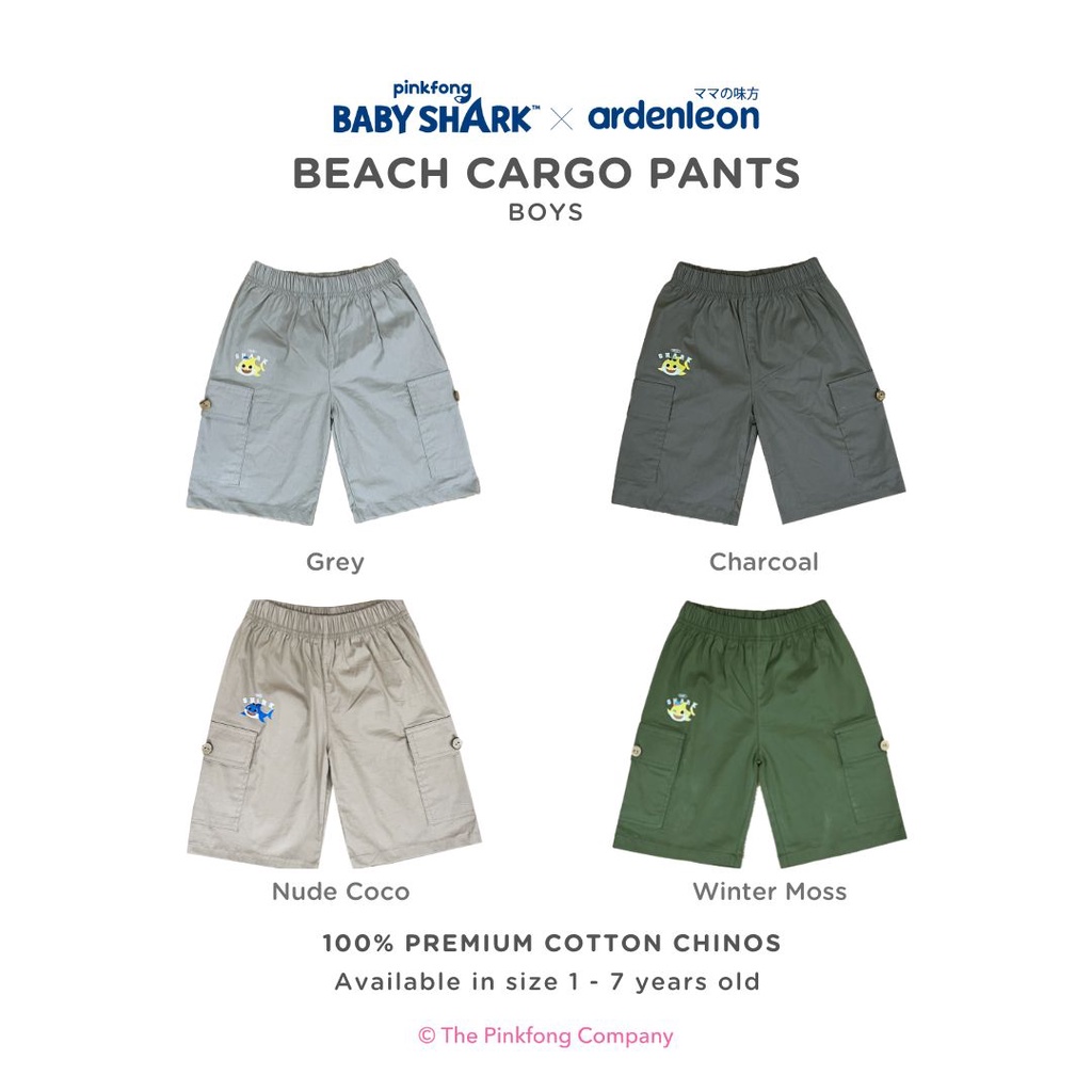 Ardenleon Pinkfong Baby Shark Pants Boys Beach Cargo Short Pants