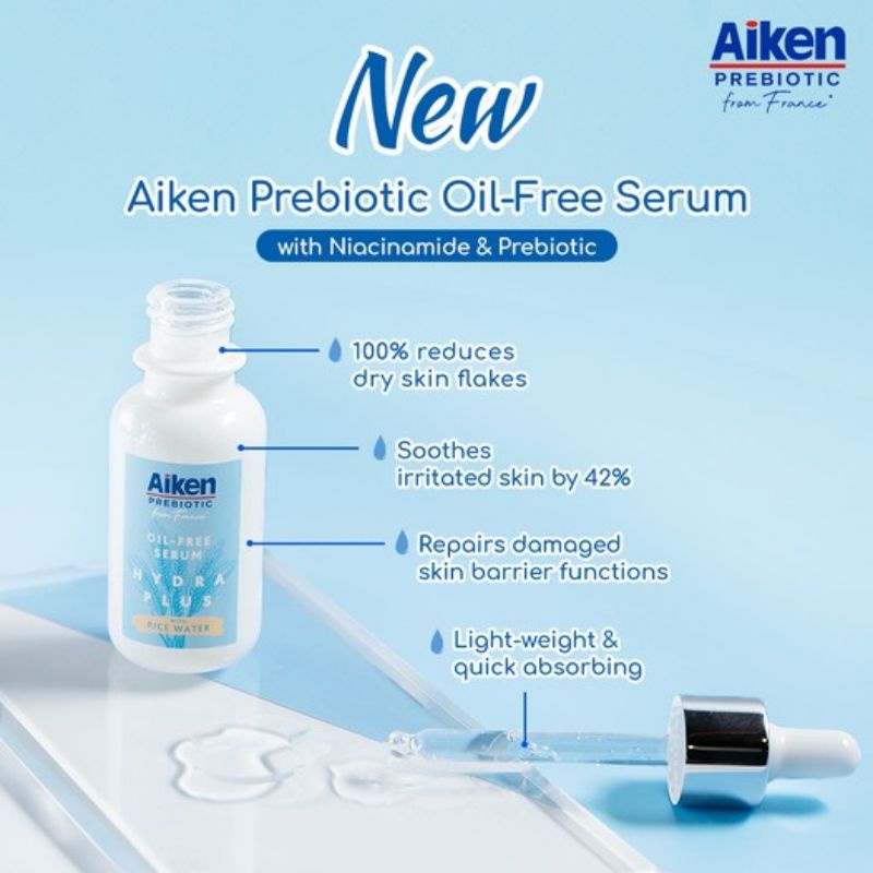 Aiken Prebiotic Hydra Plus Skincare (Cleanser, Toner, Moisturizer, Face