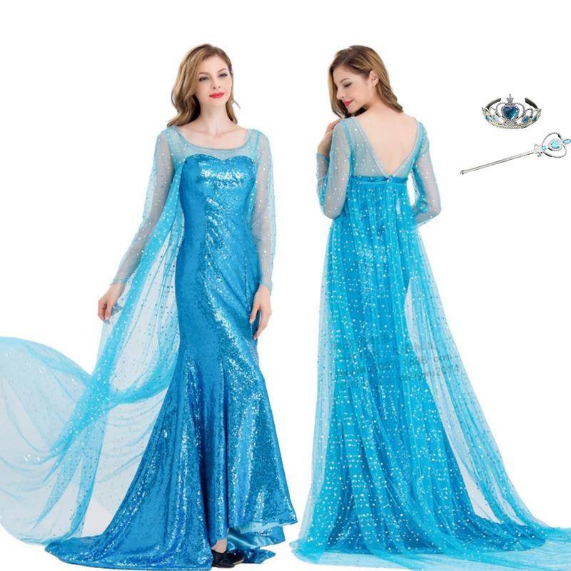 [Good Fashion] Frozen 2 Cos Suit Adult Elsa Ice Princess Dress Aisha ...