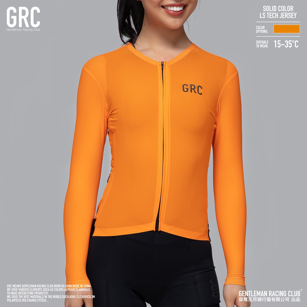 GRC SS21 Women Collection Plain Tech Long Sleeve Cycling Jersey - SOLID ...