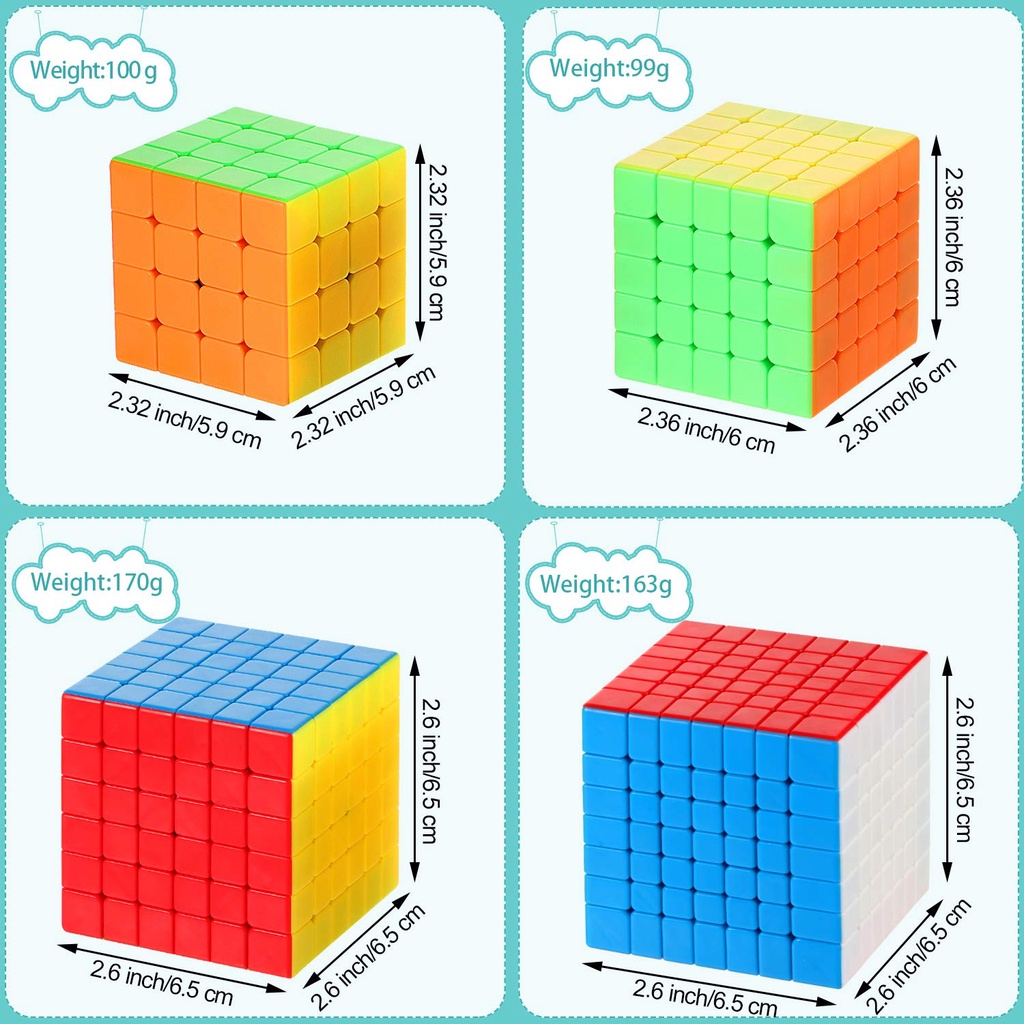 ALV Stickerless 4x4 5x5 6x6 7x7 Stickerless Speed Rubik Magic Cube ...