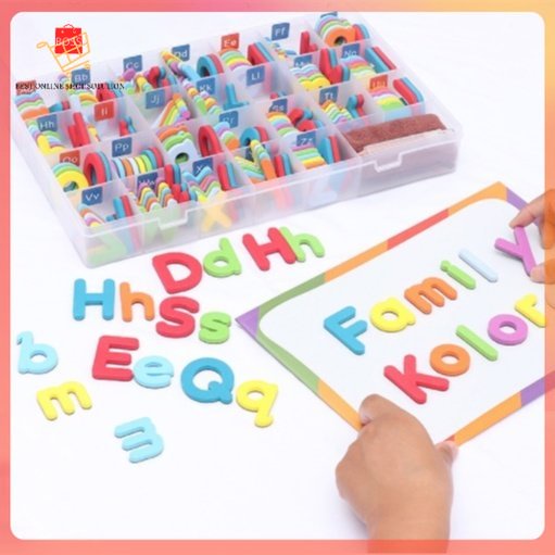 106pcs Letters Numbers And Math Symbols Magnetic Puzzle Box Educational ...