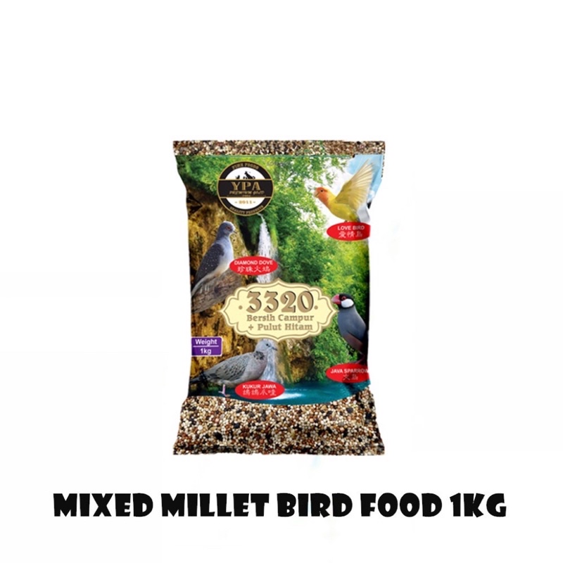 3320 YPA Premium Gold Clean Seeds Mixed Millet Bird Food / Makanan
