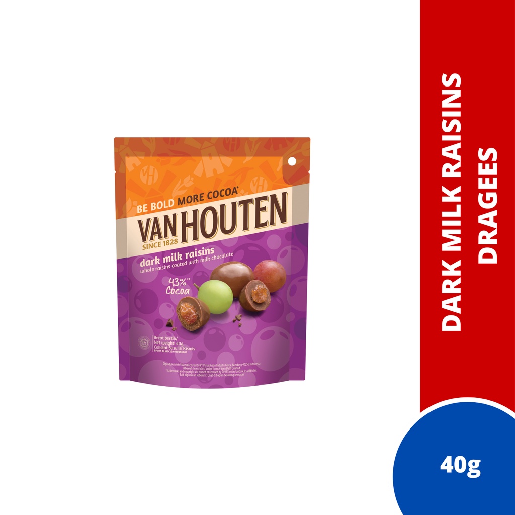 Van Houten Dark Milk Chocolate Dragees Assorted Flavors 40g 1 Pack 1 Box 10 Packs Shopee 7454