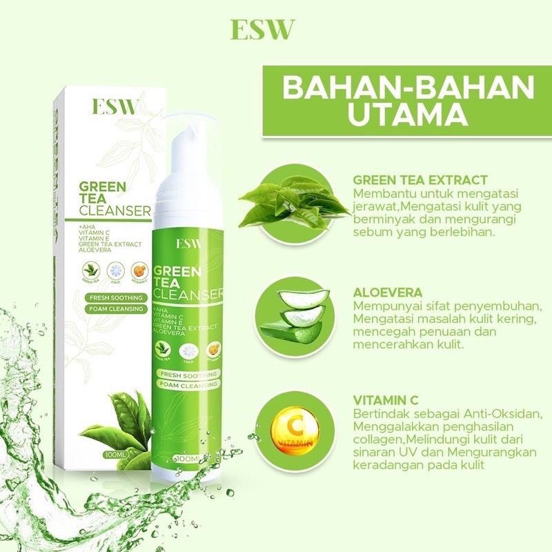 𝐑𝐄𝐀𝐃𝐘 𝐒𝐓𝐎𝐂𝐊 ESW CLEANSER / ESW GREEN TEA CLEANSER Shopee Malaysia
