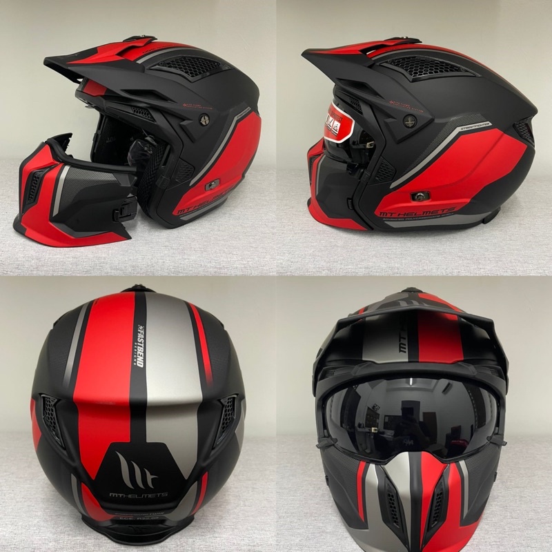 MT HELMETS STREETFIGHTER SV TWIN C5 MATT RED, OPEN/FULL FACE HELMET