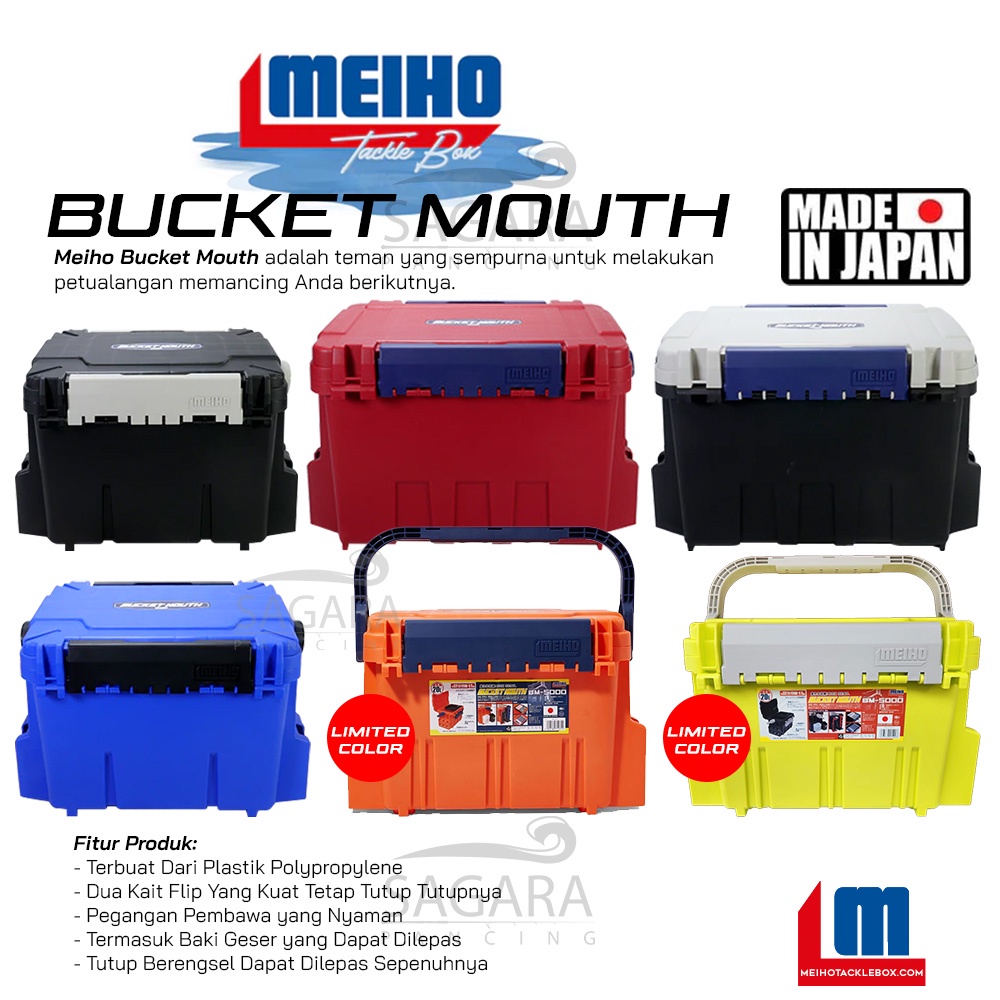 MEIHO JAPAN BUCKET MOUTH BM-5000 Fishing Tackle Box Made In Japan