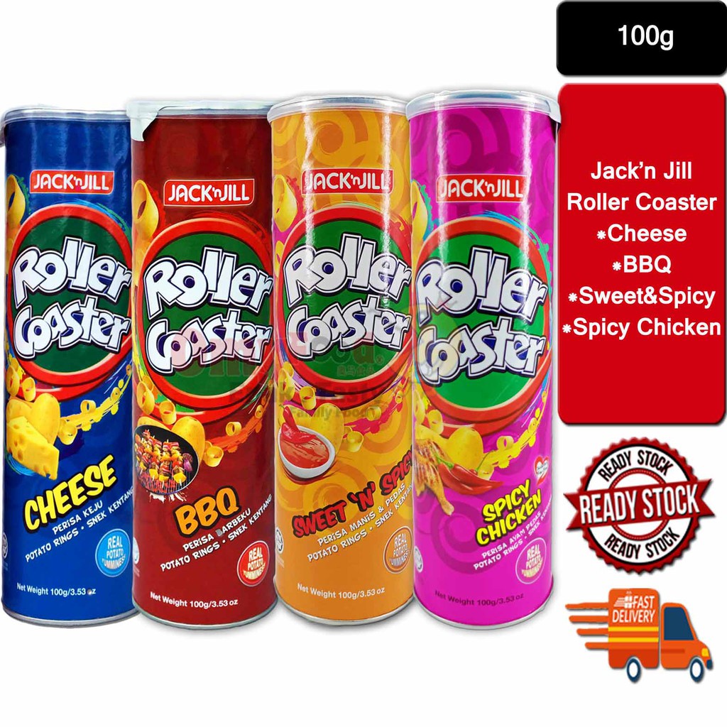 100g Jack n Jill Roller Coaster Potato Ring Snack Cheese BBQ