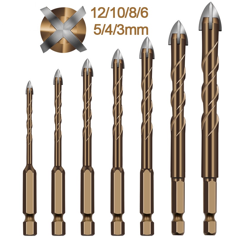 Cross Hex Hole Saw Tile Glass Cement Metal Ceramic Wood Plastic Alloy