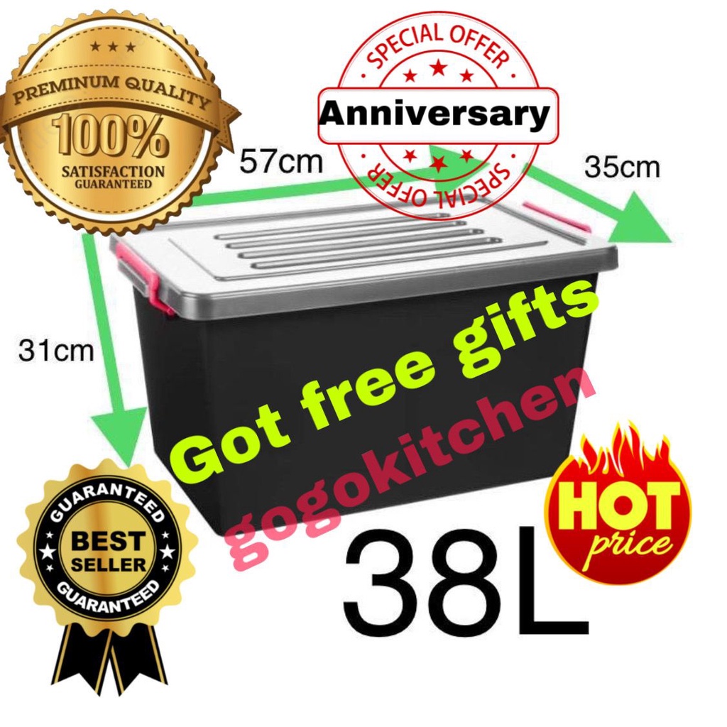 2 pcs CENTURY 7886 STORAGE BOX 38L 7886BC &7886sc without wheel ...