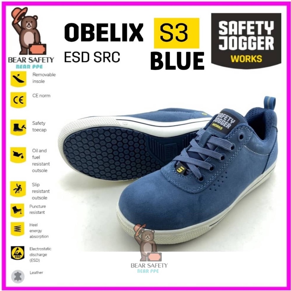 Safety Jogger Safety Shoes Obelix S3 SRC ESD (Navy Blue) /Kasut Safety