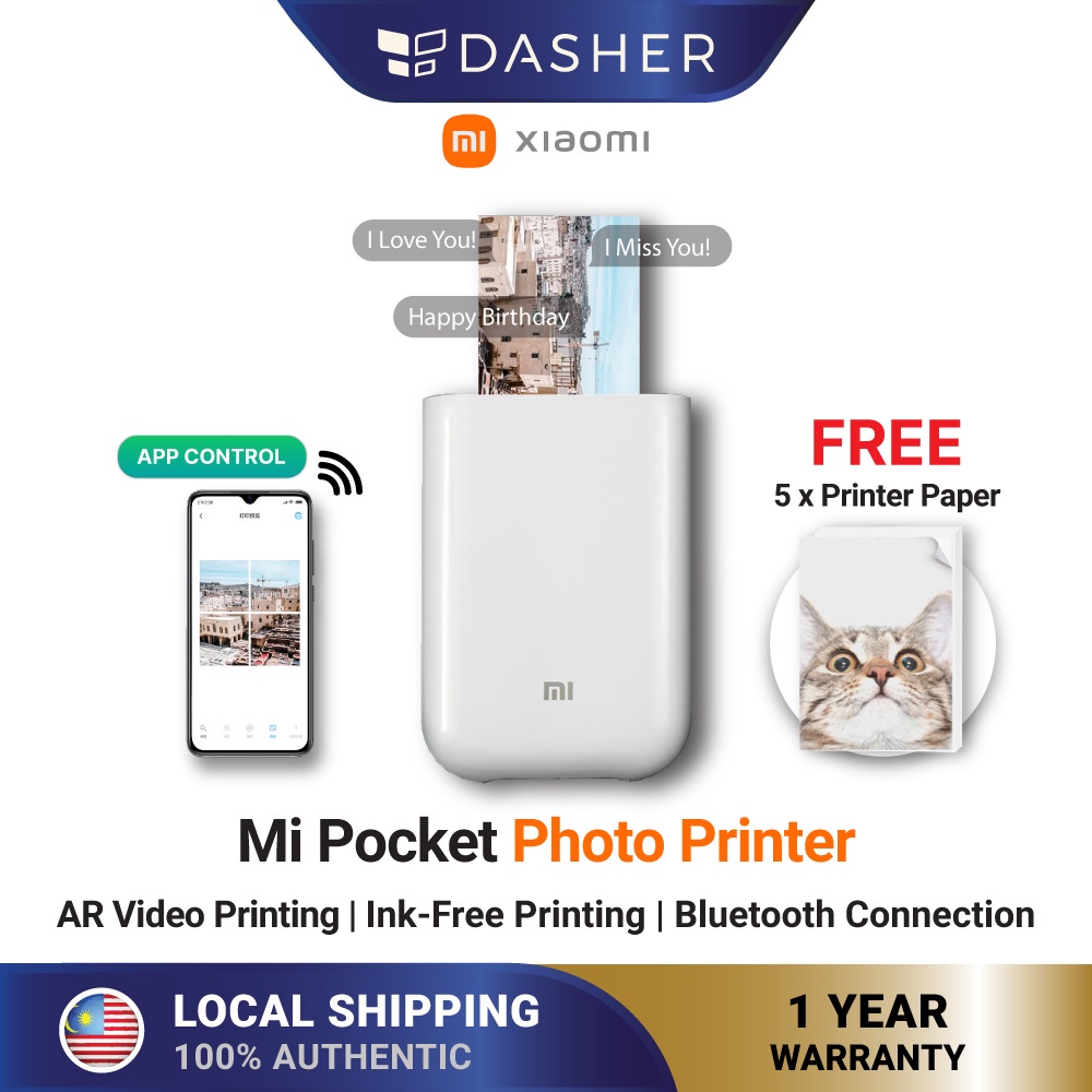 Xiaomi Mi Pocket Photo Printer AR 400dpi With DIY Share Mini Picture
