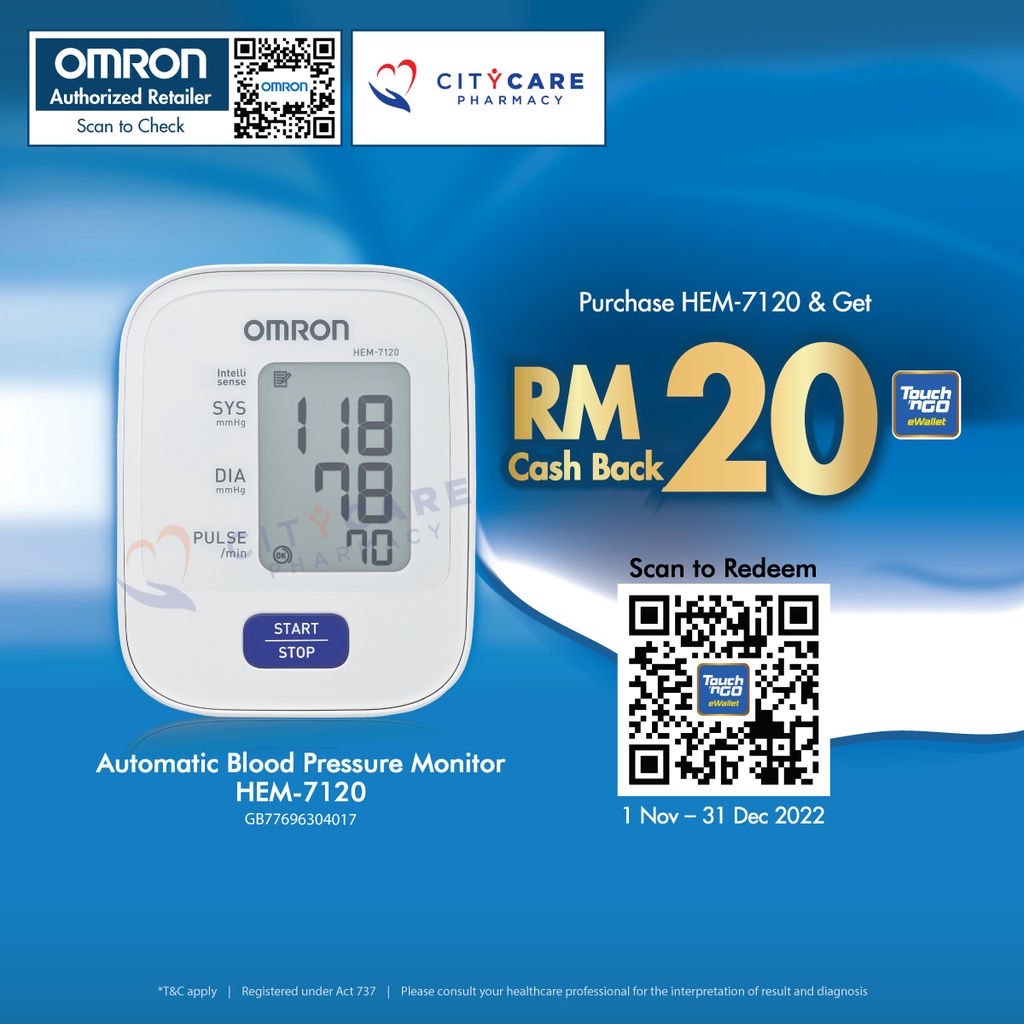 OMRON Monitor Tekanan Darah Automatik HEM-7120 (Asas)