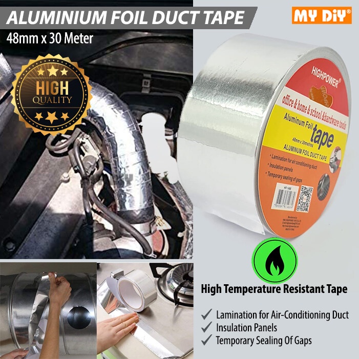 MYDIYHOMEDEPOT High Quality 30M Aluminium Foil Duct Tape Adhesive