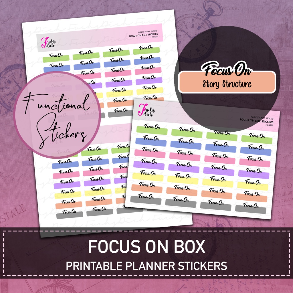 FuchsDich Printable FOCUS ON Boxes Stickers | PDF File | Functional ...