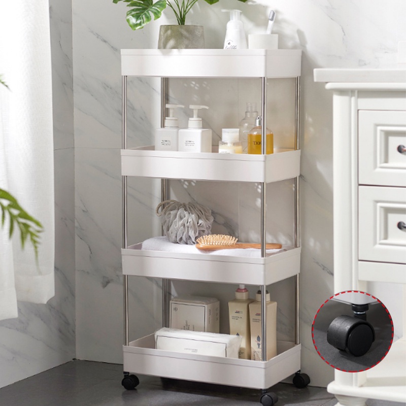 Multipurpose 4 Tier Floor Standing Trolley Storage Rack Kitchen ...