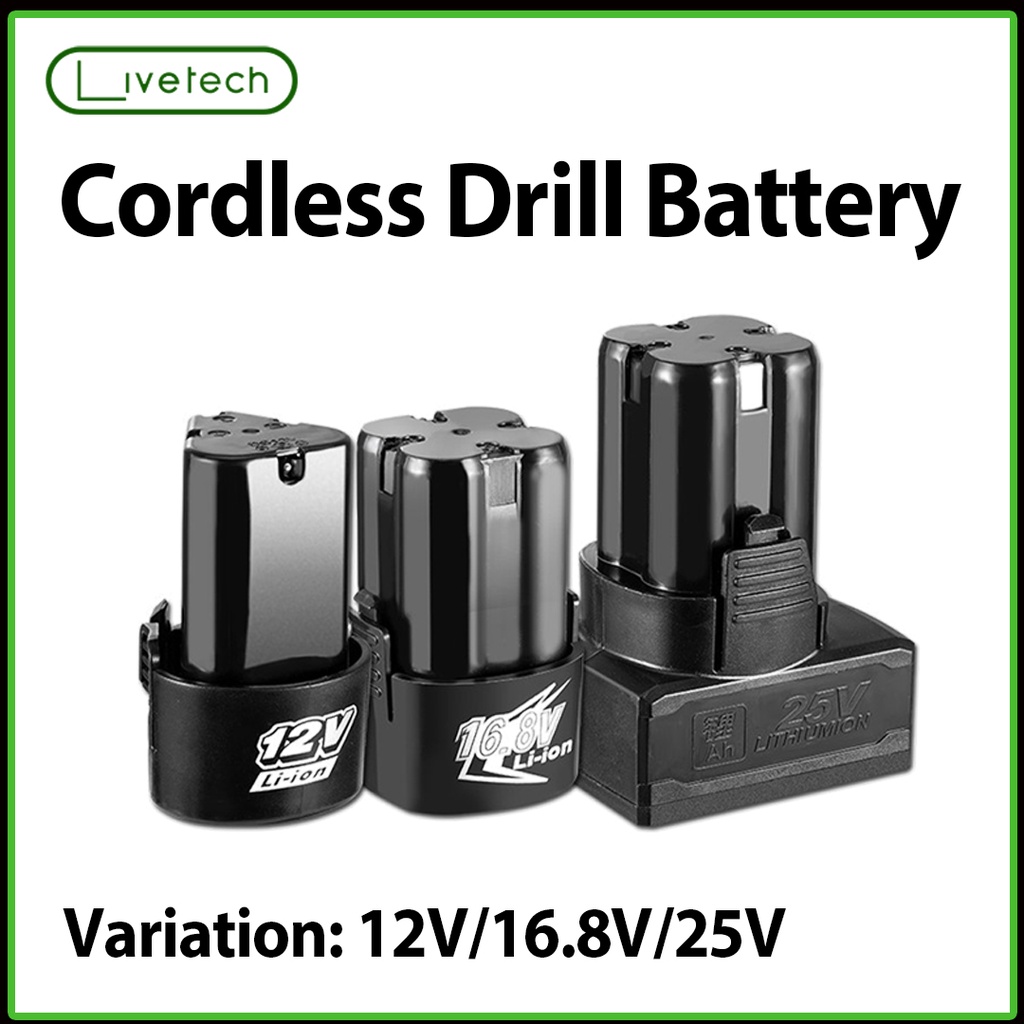 Livetech Lomvum 12V/ 16.8V / 25V Drill Battery and Charger Adapter ...