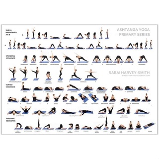 Ashtanga Vinyasa Yoga Primary Series Prints Yoga Health Posters Home  Exercise Gym Decor Gym Wall Art Yoga Pose Chart Prints Fitness Canvas  Painting