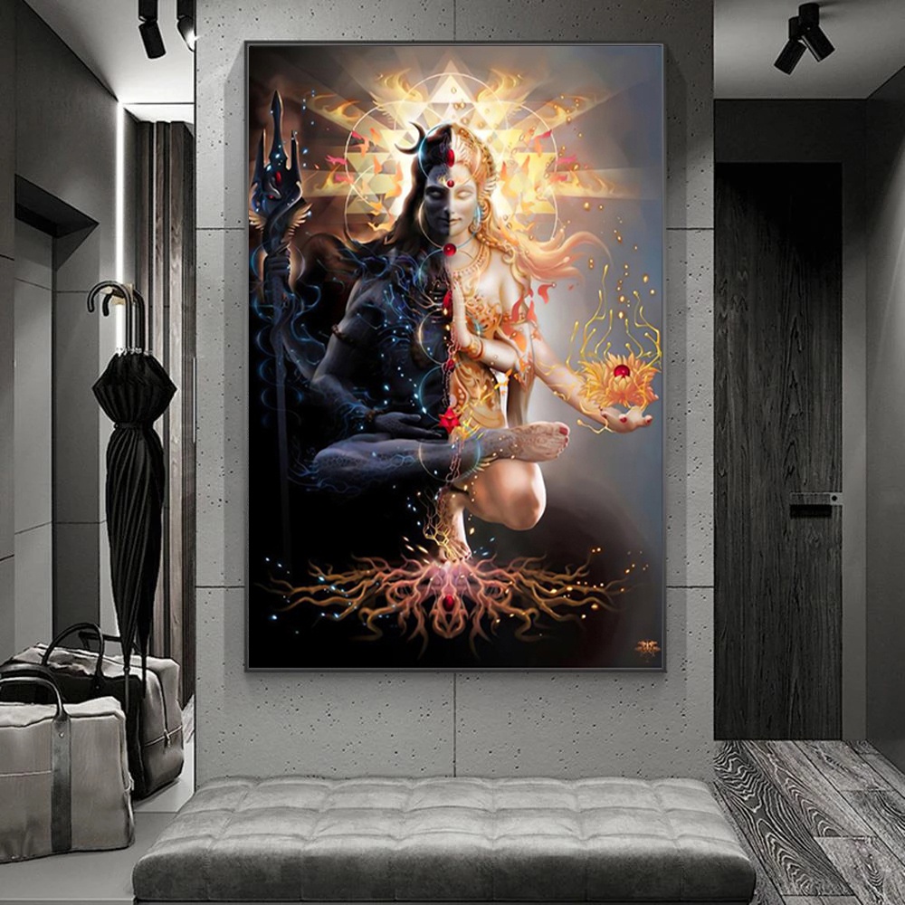Lord Shiva Canvas Painting Home Decoration Hindu Wall Art Poster