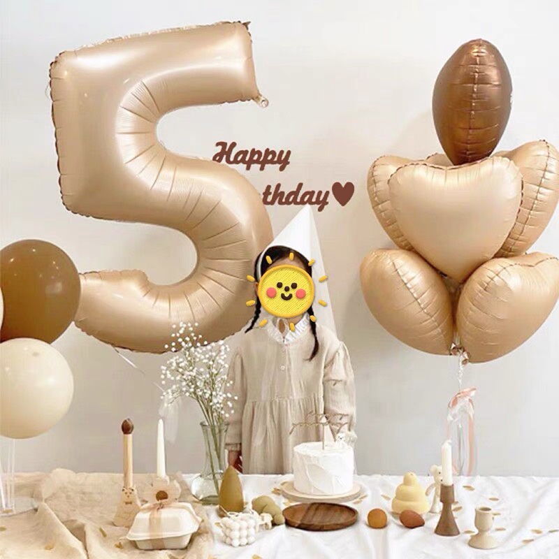 Ready Stock New INS 40inch Matte Colour Cream Caramel Brown 0-9 Number ...