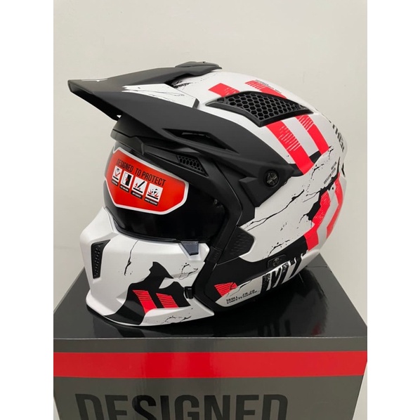 MT HELMETS STREETFIGHTER SV SKULL 2020 A0 MATT PEARL WHITE, OPEN/FULL