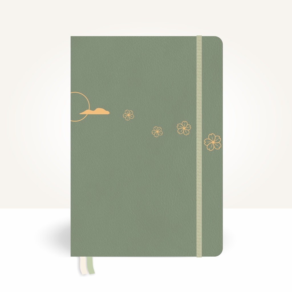Matcha Green COVER - Vegan Leather - with bookmarks and elastic - for ...