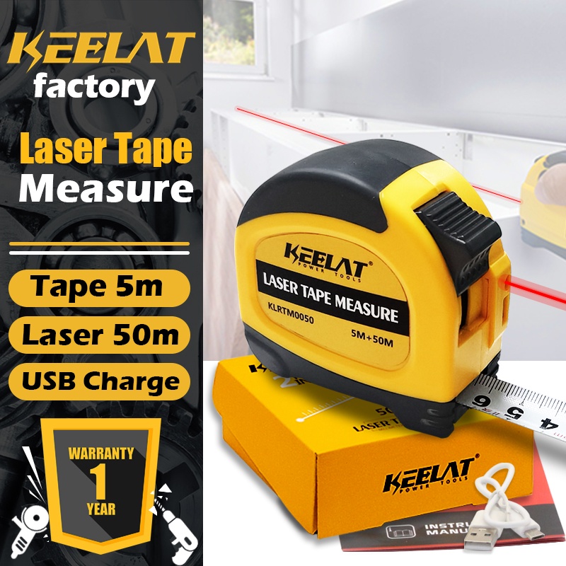 Raya keelat Laser Tape Measure 2in1 Metric and Inches Tape Measure