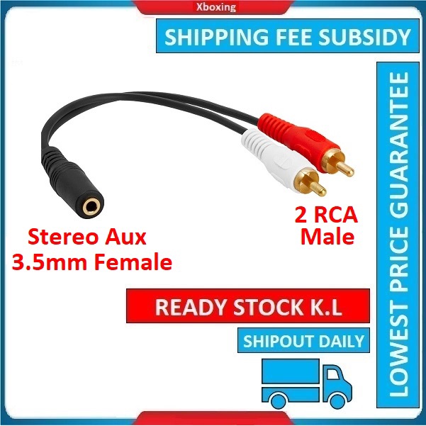 Mini 3.5mm AV 1 into 2 Audio Stereo Aux Cord 2 RCA to 3.5mm Male 3.5 Jack  RCA Aux Cable For Speaker Wire For Car/PC/TV