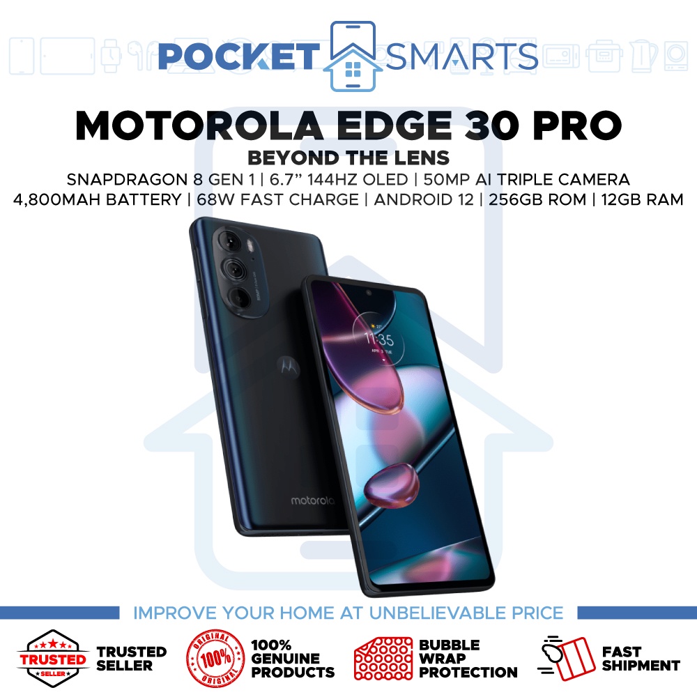 [Malaysia Set] Motorola Edge 30 Pro (256GB ROM 12GB RAM) 1 Year
