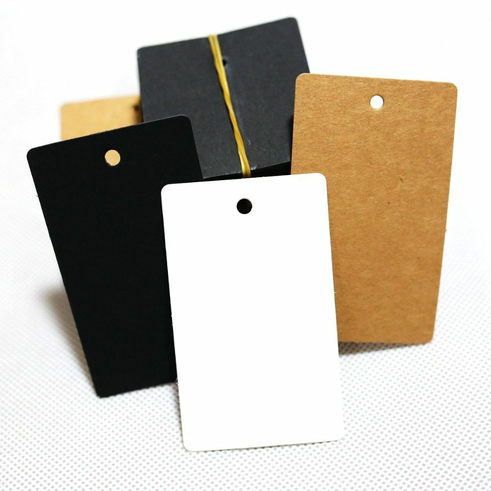 100 pcs - Blank Label Card for Price Tags / DIY Paper Card Hang ...