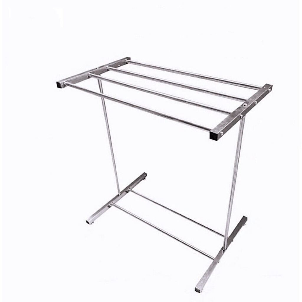 Stainless Steel Towel Stand Rack Cloth Drying Rack Clothes Hanger Floor Standing Rak Penyidai