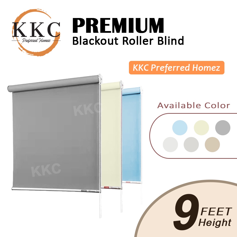 KKC Korean 100 Blackout Premium Roller Blinds 9ft Height/Roller Blinds