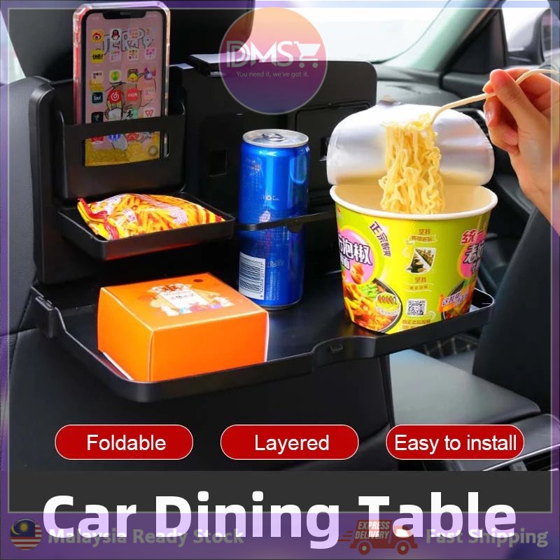 DMS Foldable Car Food Tray With Bottle Cup Holder Steering Wheel Table ...