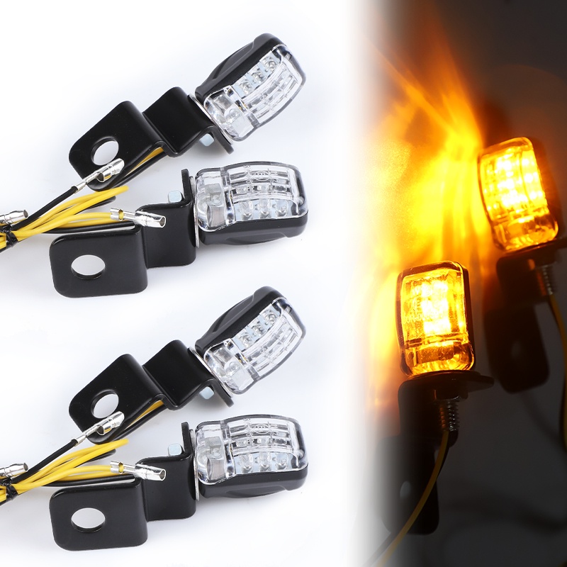 8mm LED Mini Motorcycle Turn Signal Indicators Lights Handlebar flasher ...