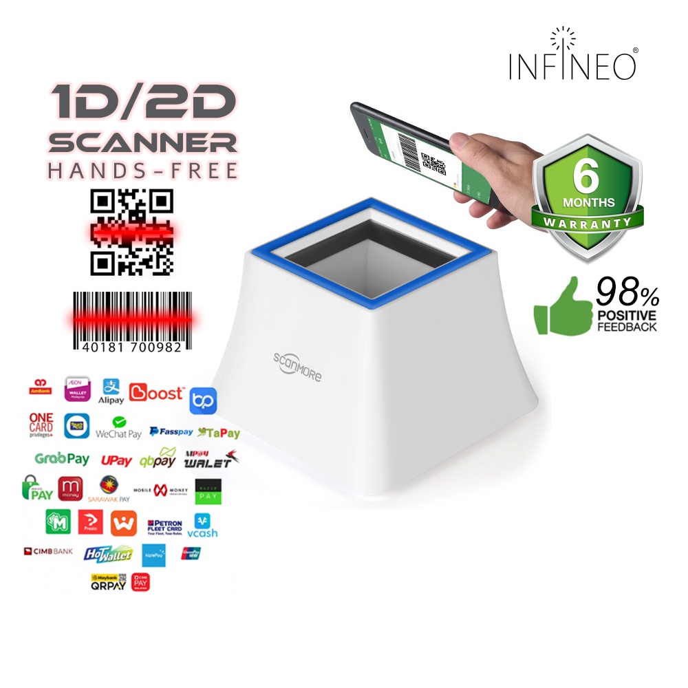 Desktop 1D/2D High Speed Barcode Scanner Table Top | Shopee Malaysia