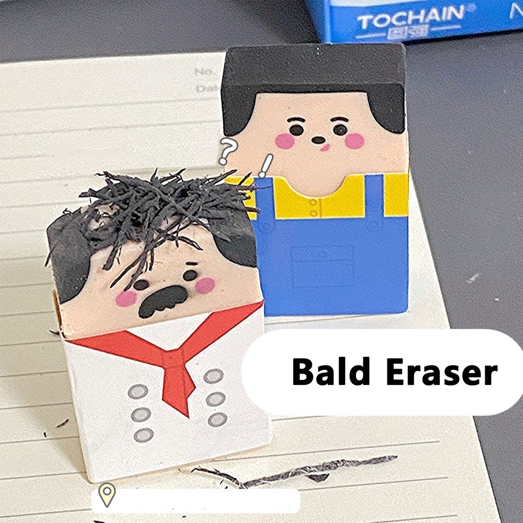 Random Bald Eraser Cute Funny Cartoon Eraser Student Stationery
