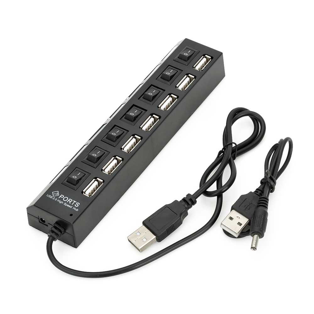 Usb 20 Hub Multi Port Usb Splitter High Speed 7 Port Extender Usb Power Hub Supply Multiple Hub